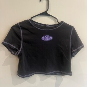 Lazy Daze Black and Purple Crop Top